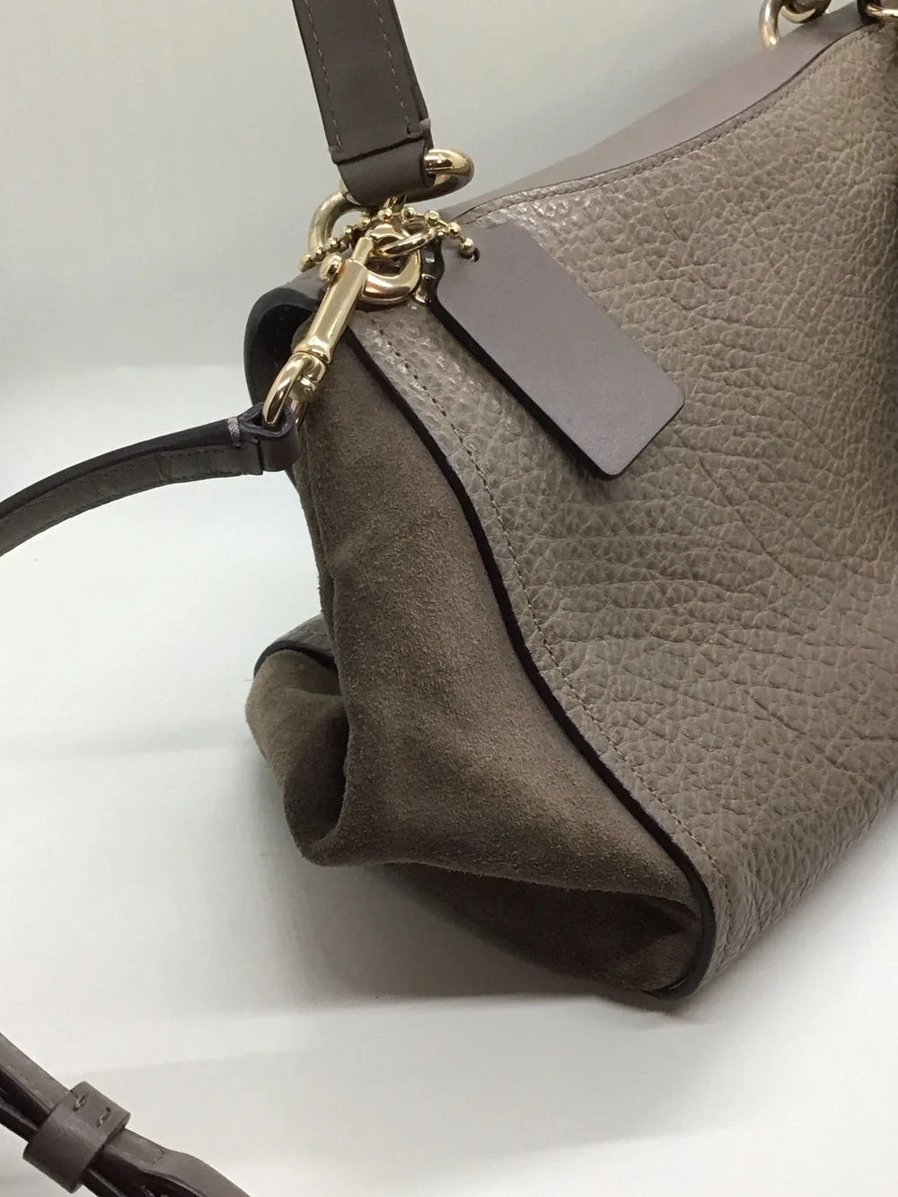Coach Taupe Shoulder Bag with Gold Hardware